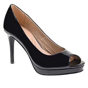 CL by Laundry Women's Black Peep Toe Heels